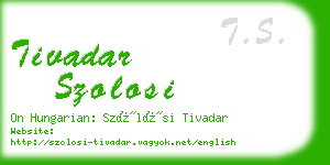 tivadar szolosi business card